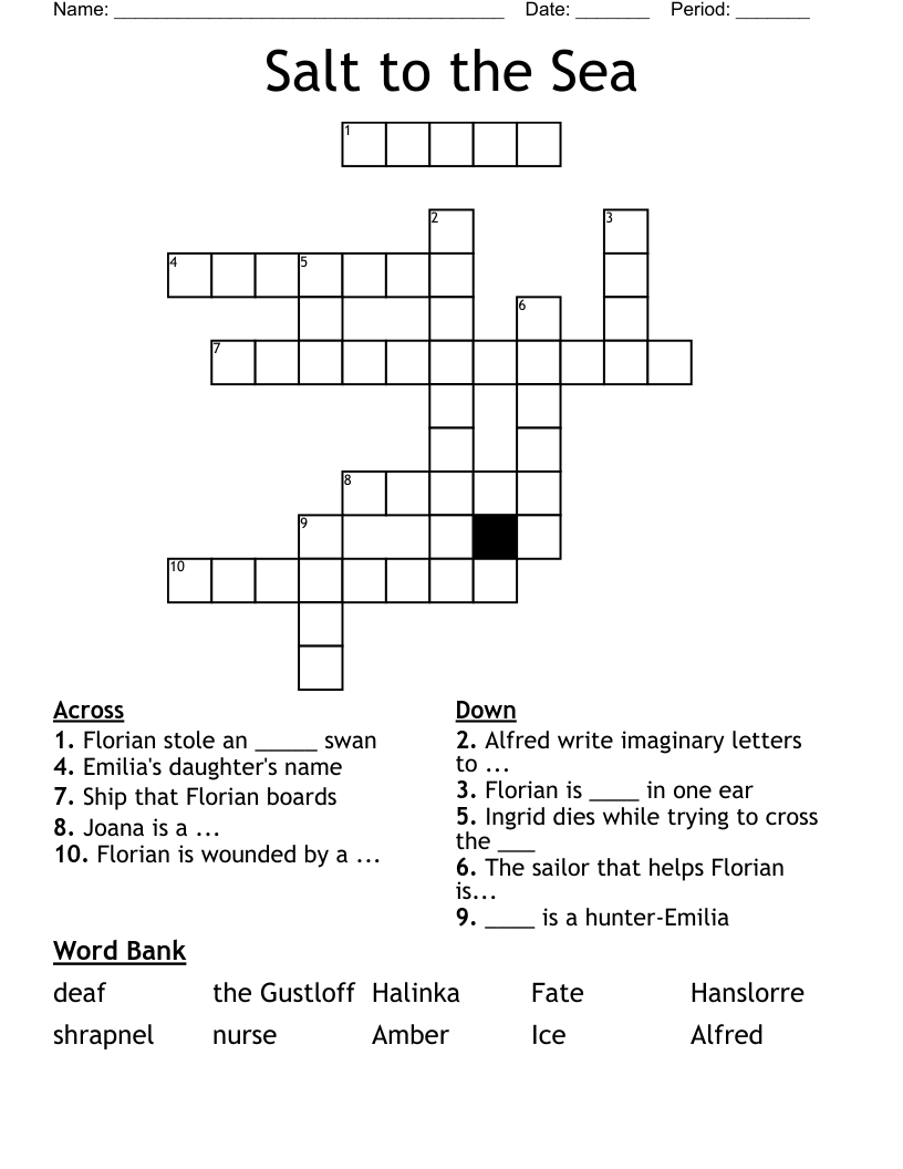 Salt to the Sea Crossword