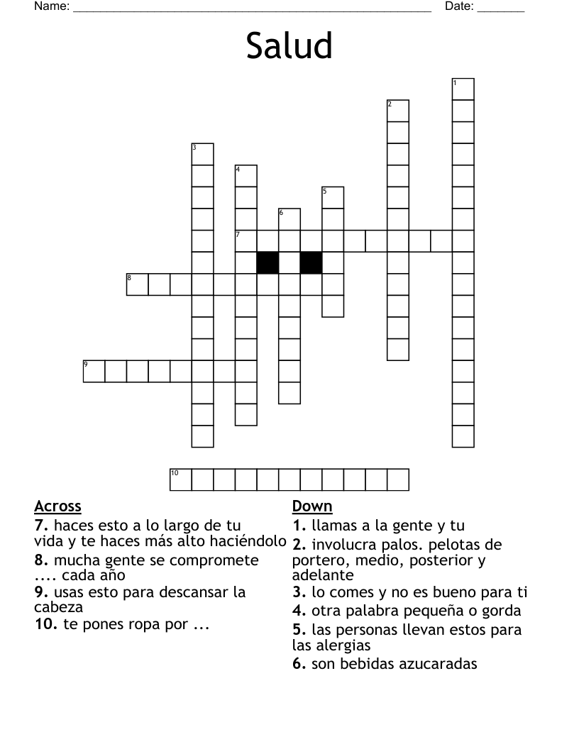 Salud Crossword