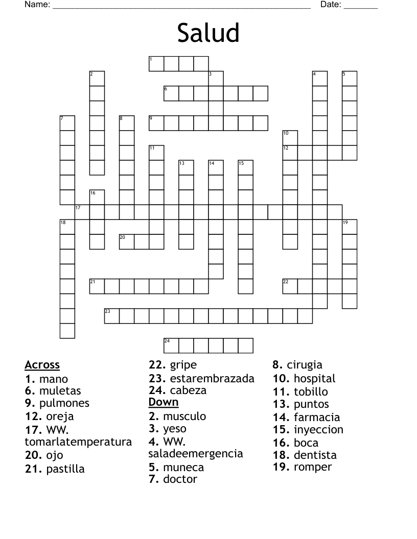 Salud  Crossword