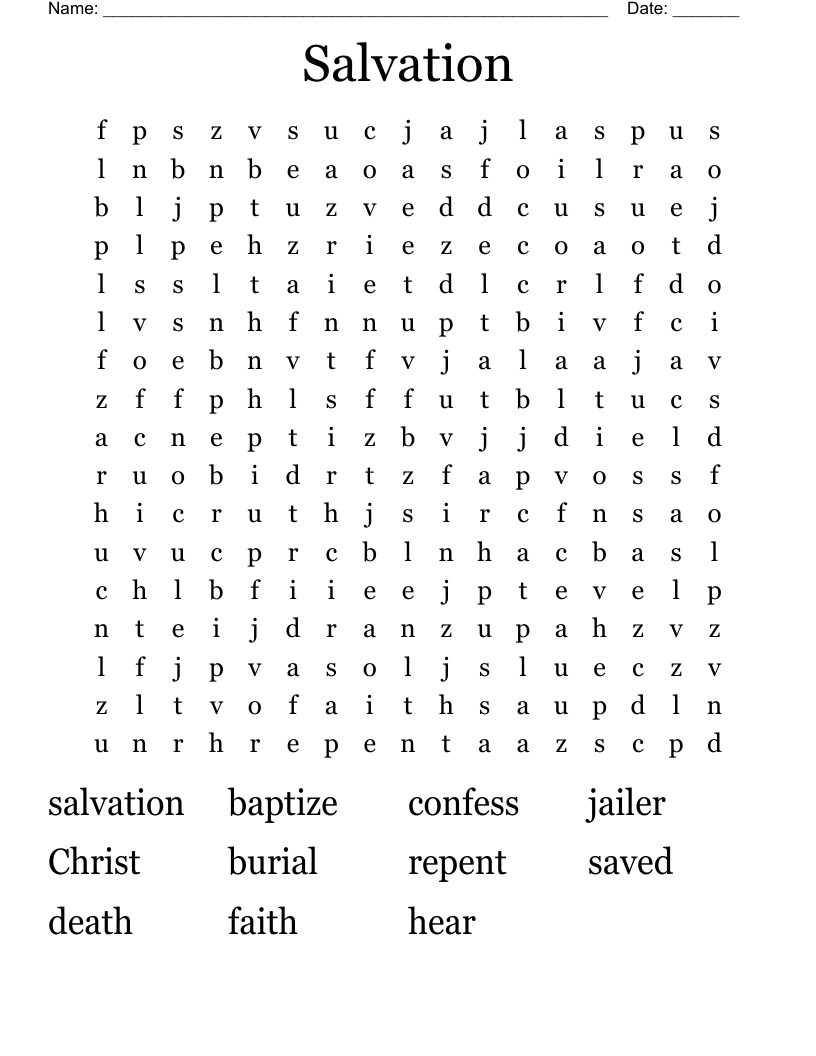 Salvation Word Search