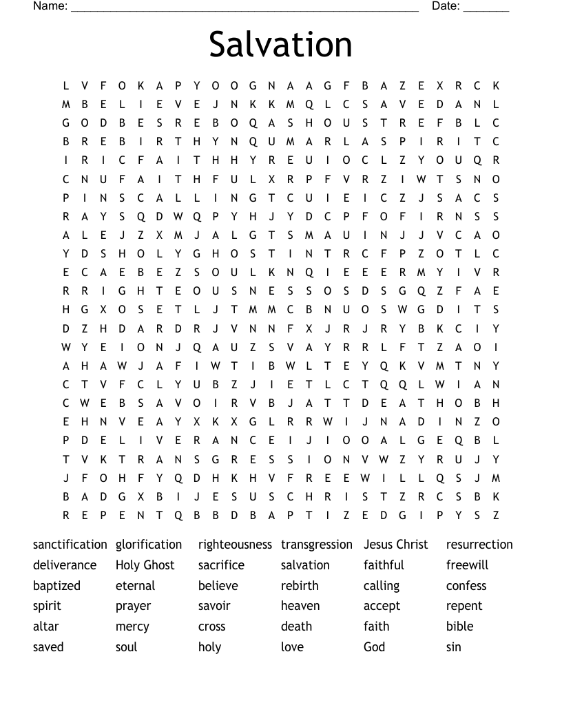 Salvation Word Search