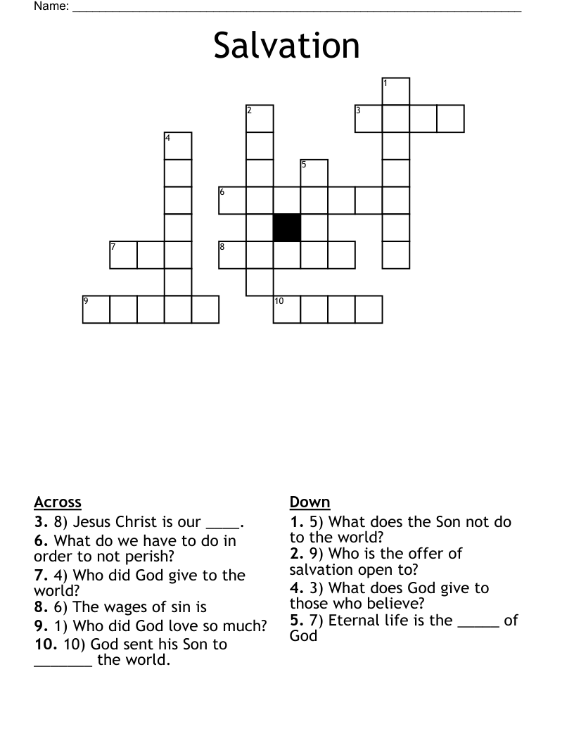 Salvation Crossword