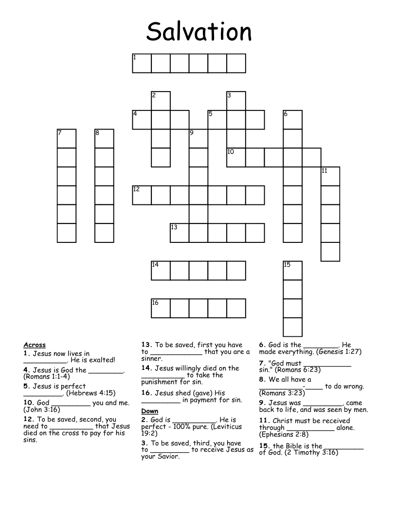Salvation Crossword
