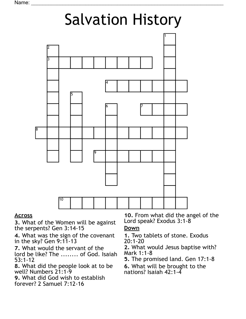 Salvation History Crossword