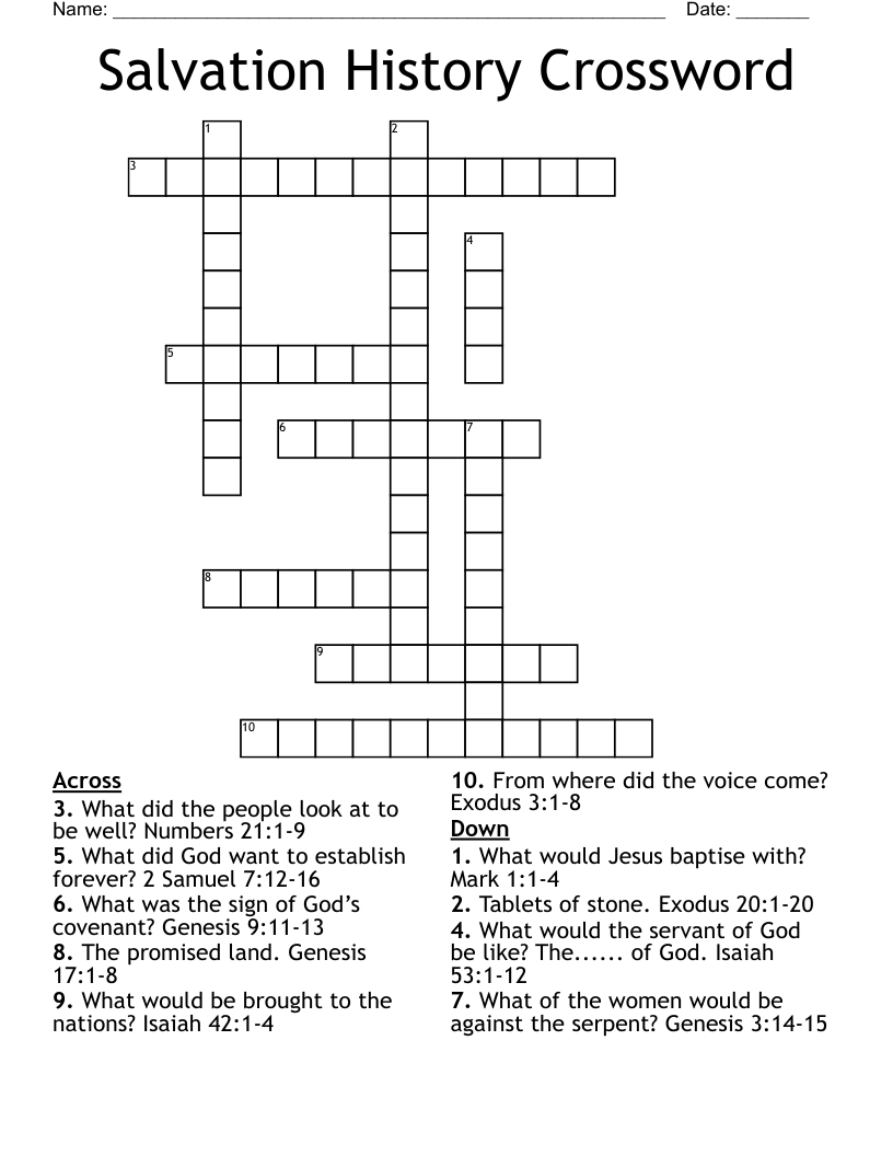 Salvation History Crossword