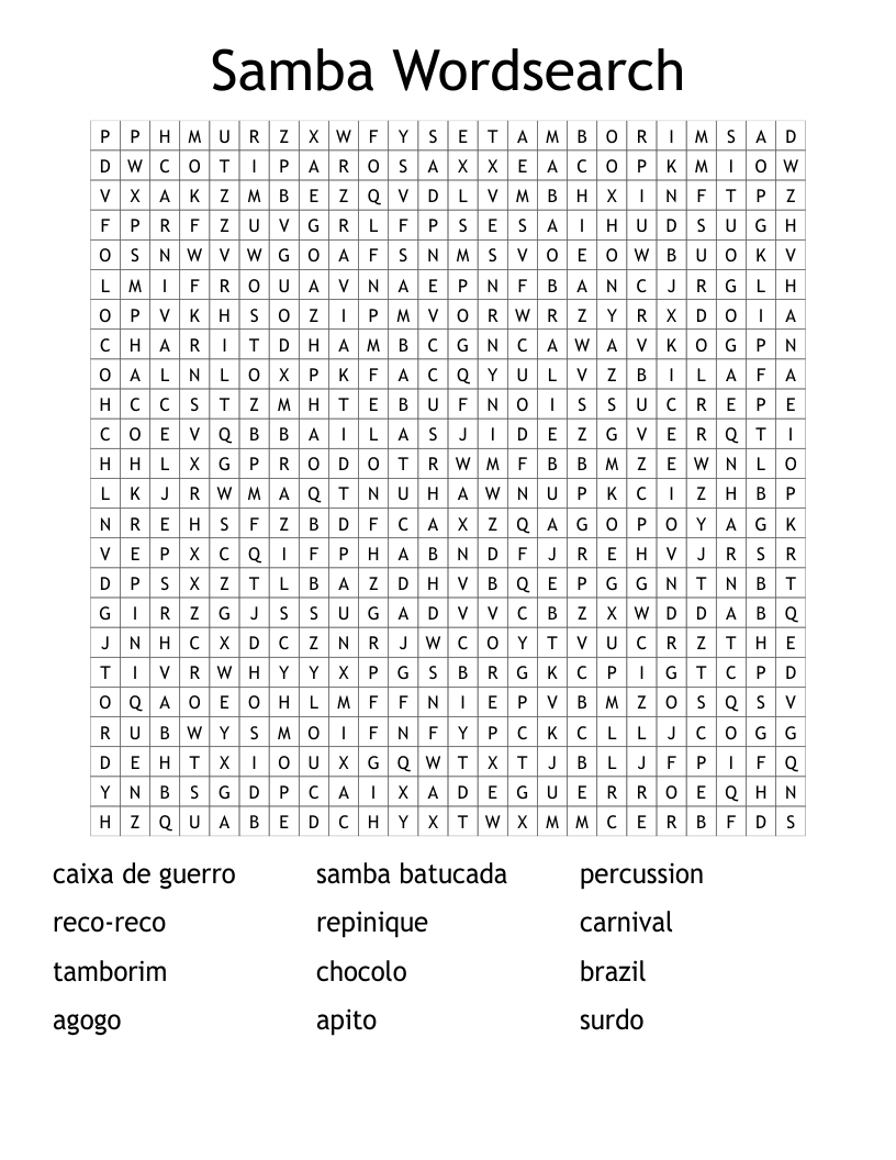 Samba Wordsearch