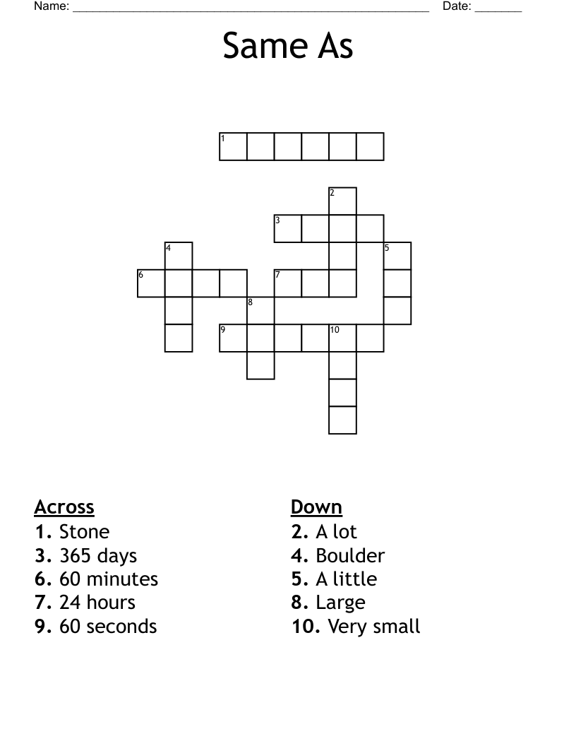 Same As Crossword