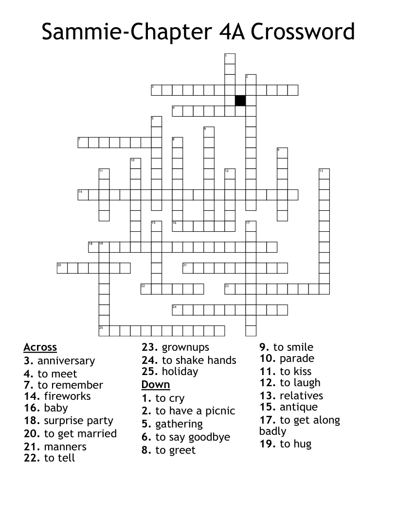 Sammie-Chapter 4A Crossword
