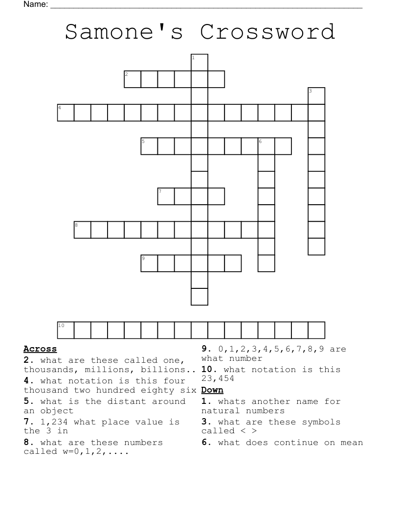 Samone's Crossword
