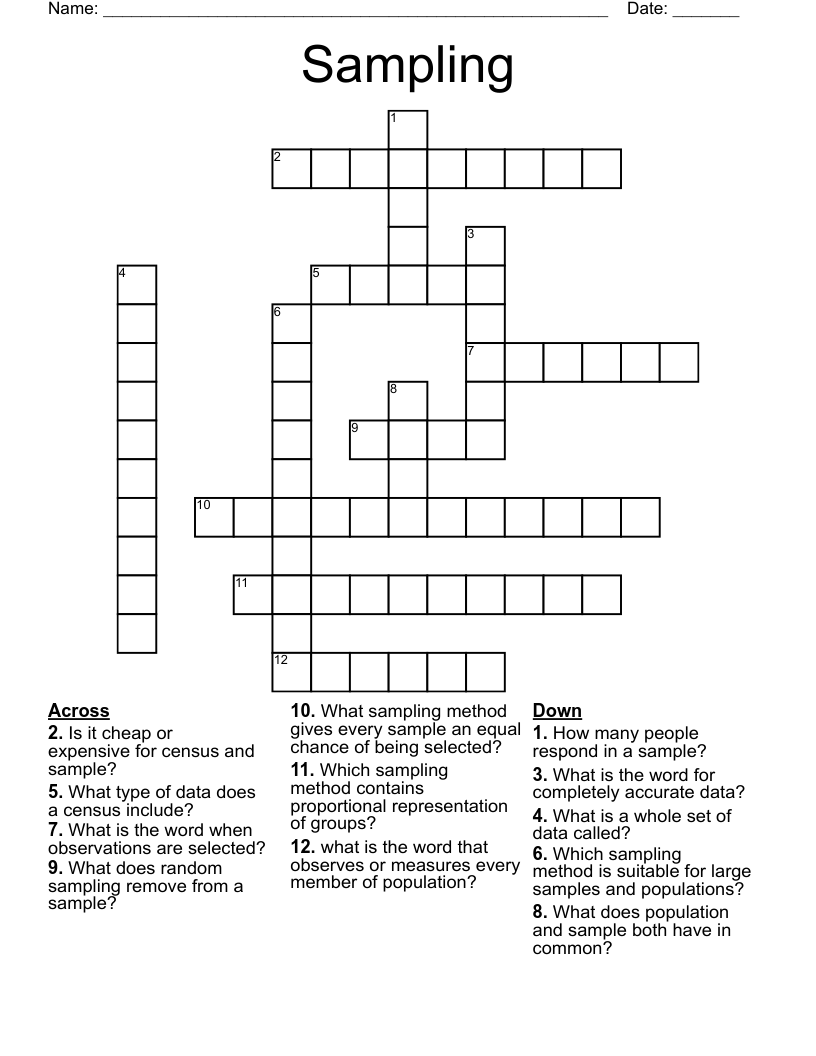 Sampling Crossword