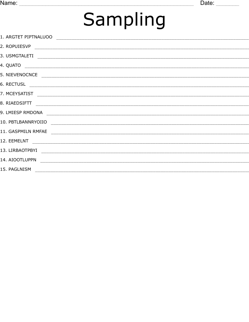 Sampling Word Scramble