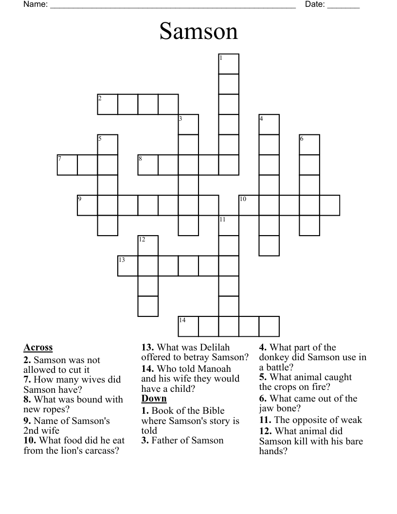 Samson Crossword