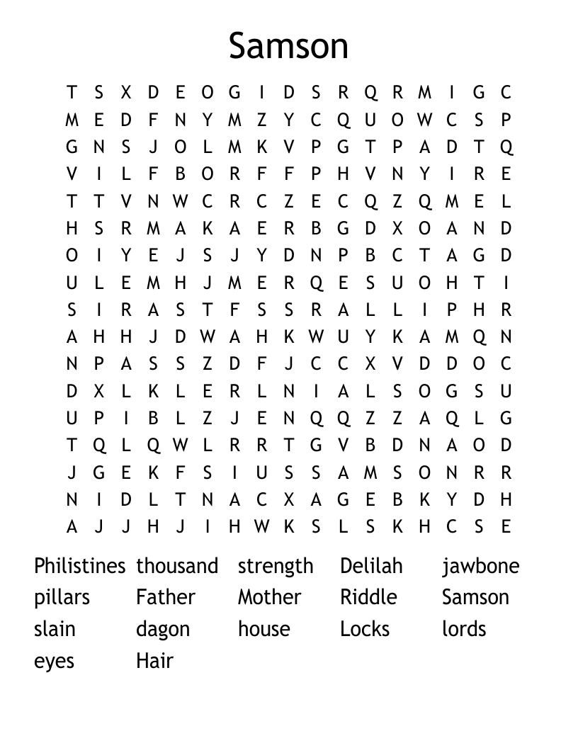 Samson Word Search