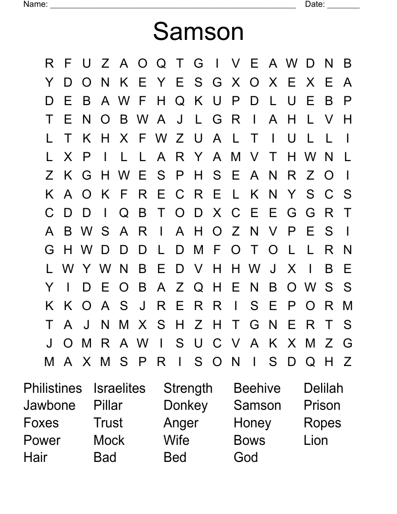 Samson  Word Search