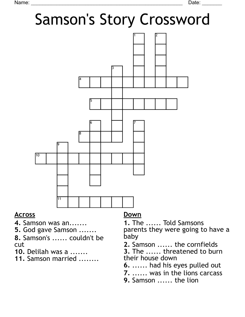 Samson's Story Crossword