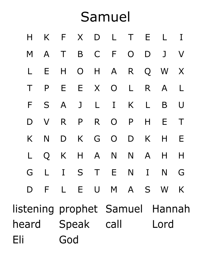 Samuel Word Search