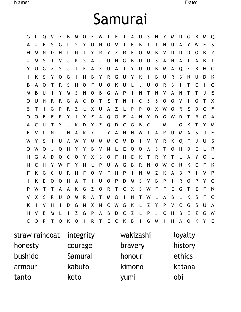 Samurai Word Search