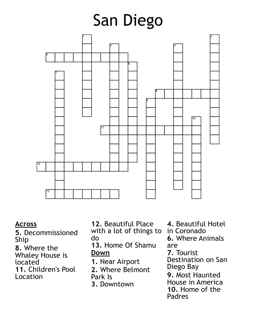San Diego  Crossword