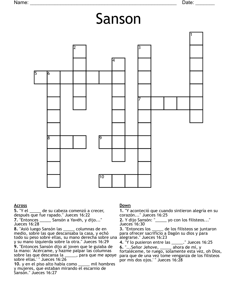 Sanson Crossword