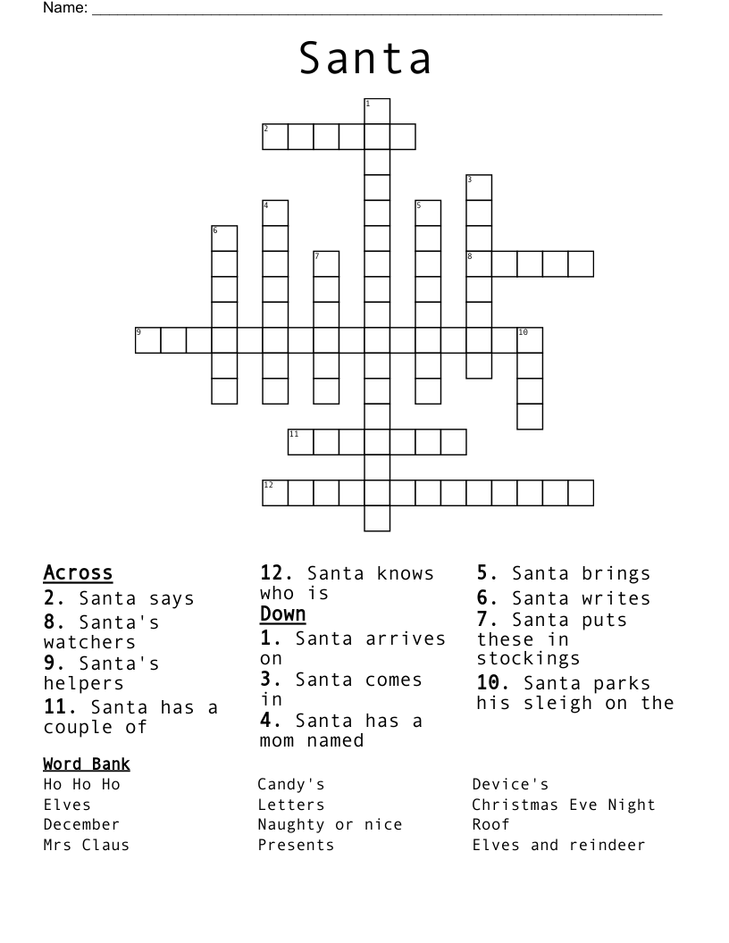 Santa Crossword