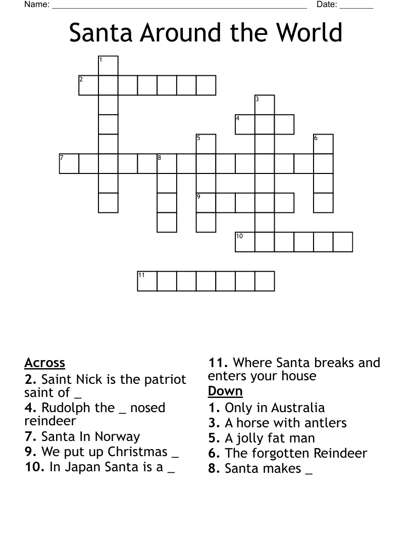Santa Around the World Crossword