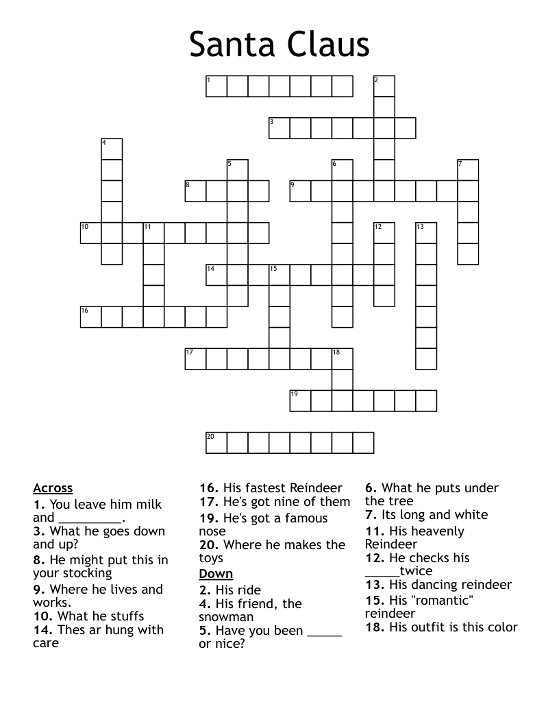 Santa Claus Crossword