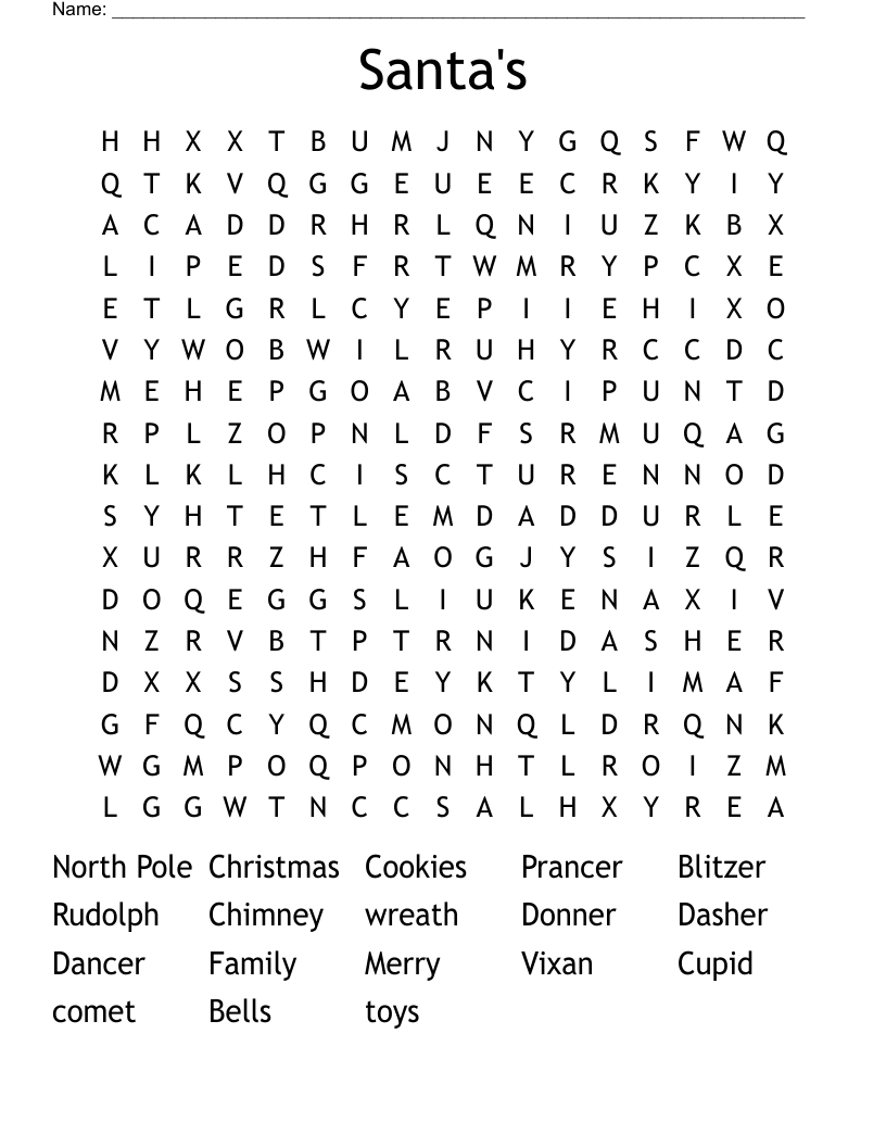 Santa's  Word Search