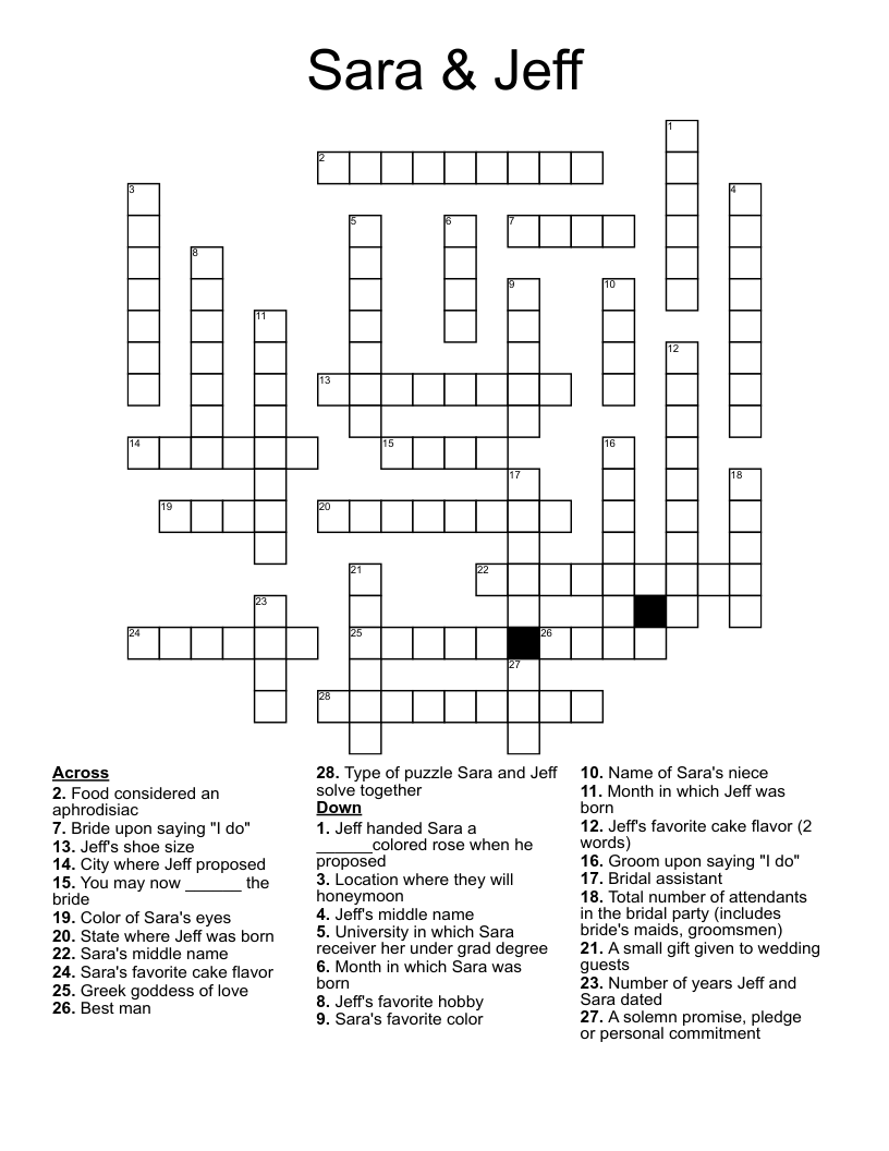 Sara & Jeff Crossword