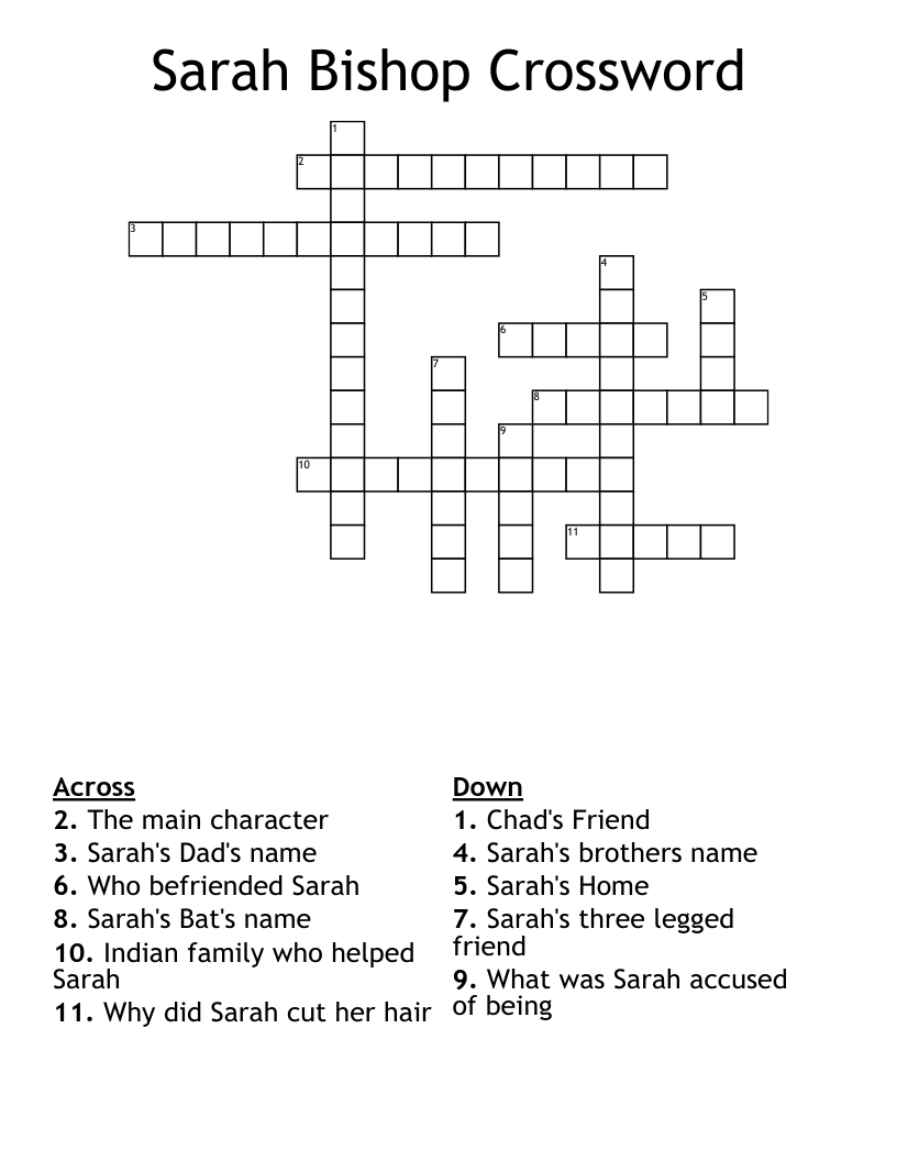 Sarah Bishop Crossword