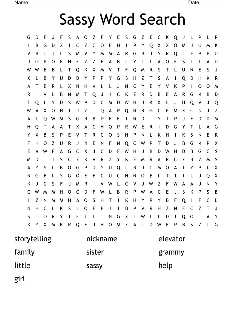 Sassy Word Search