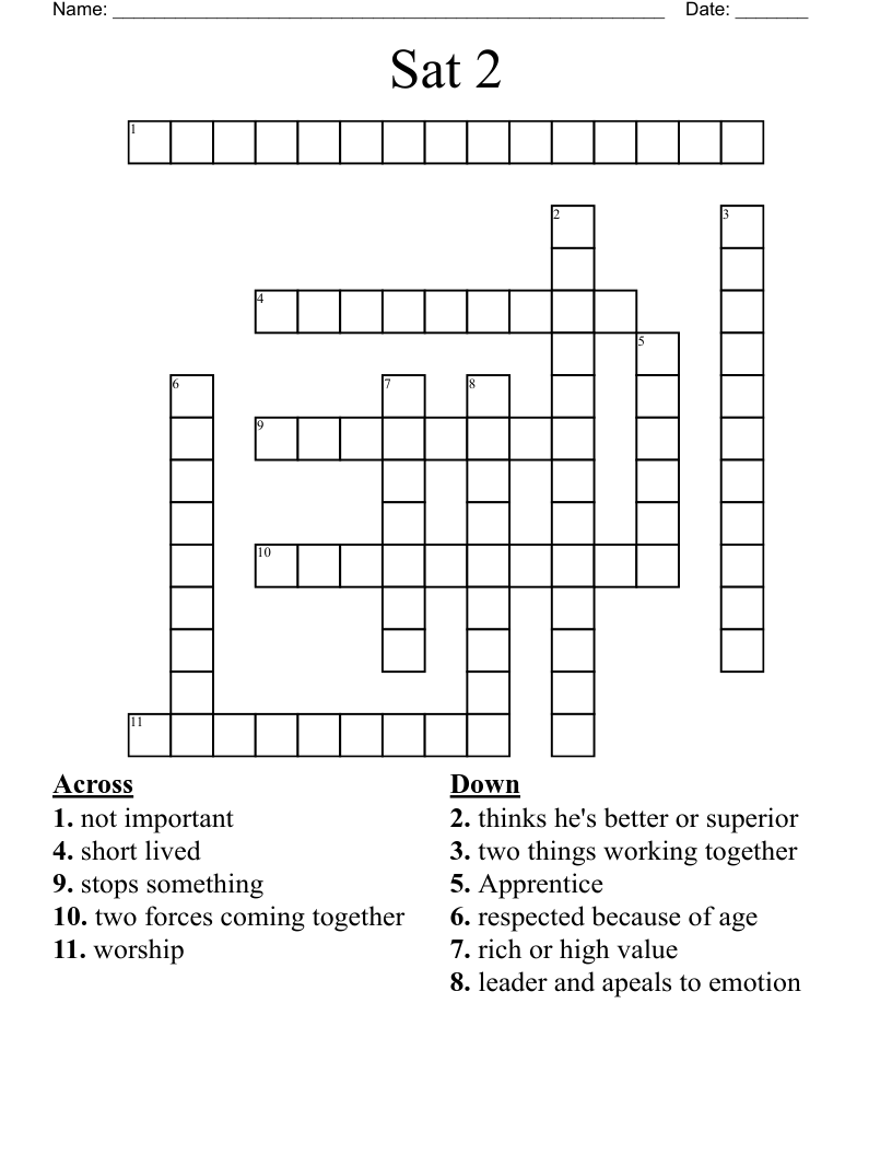 Sat 2 Crossword