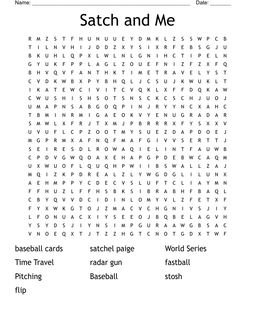 Satch and Me Word Search