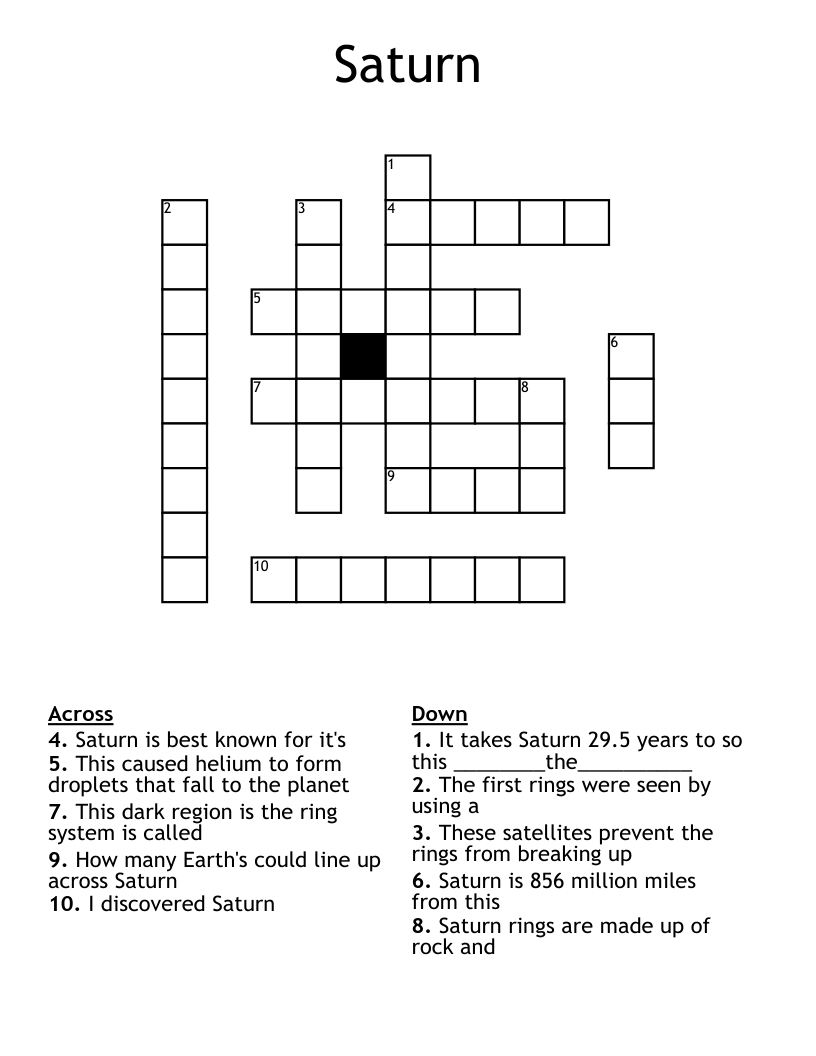 Saturn Crossword