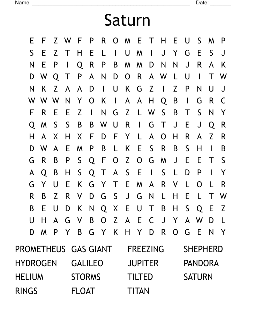 Saturn Word Search