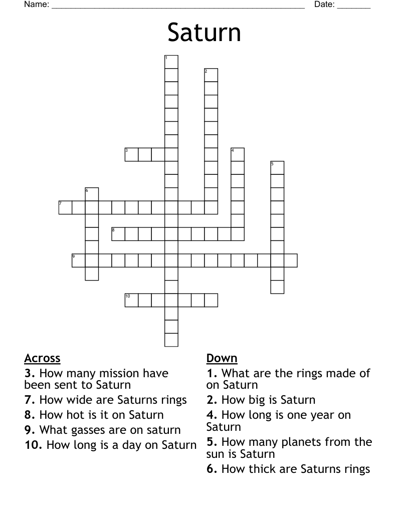 Saturn Crossword