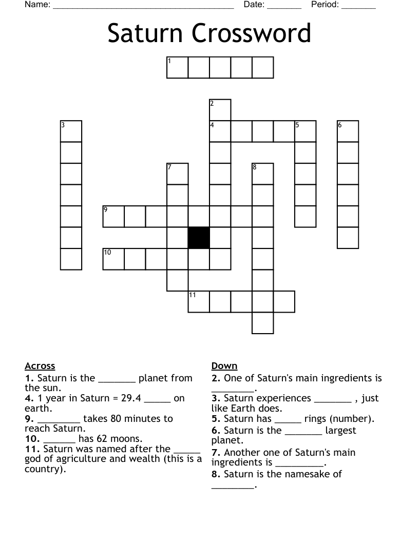Saturn Crossword