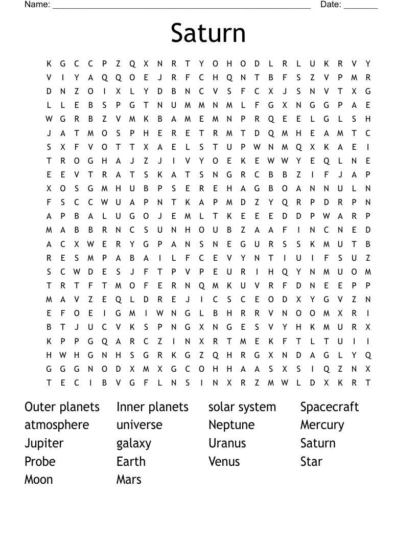 Saturn  Word Search