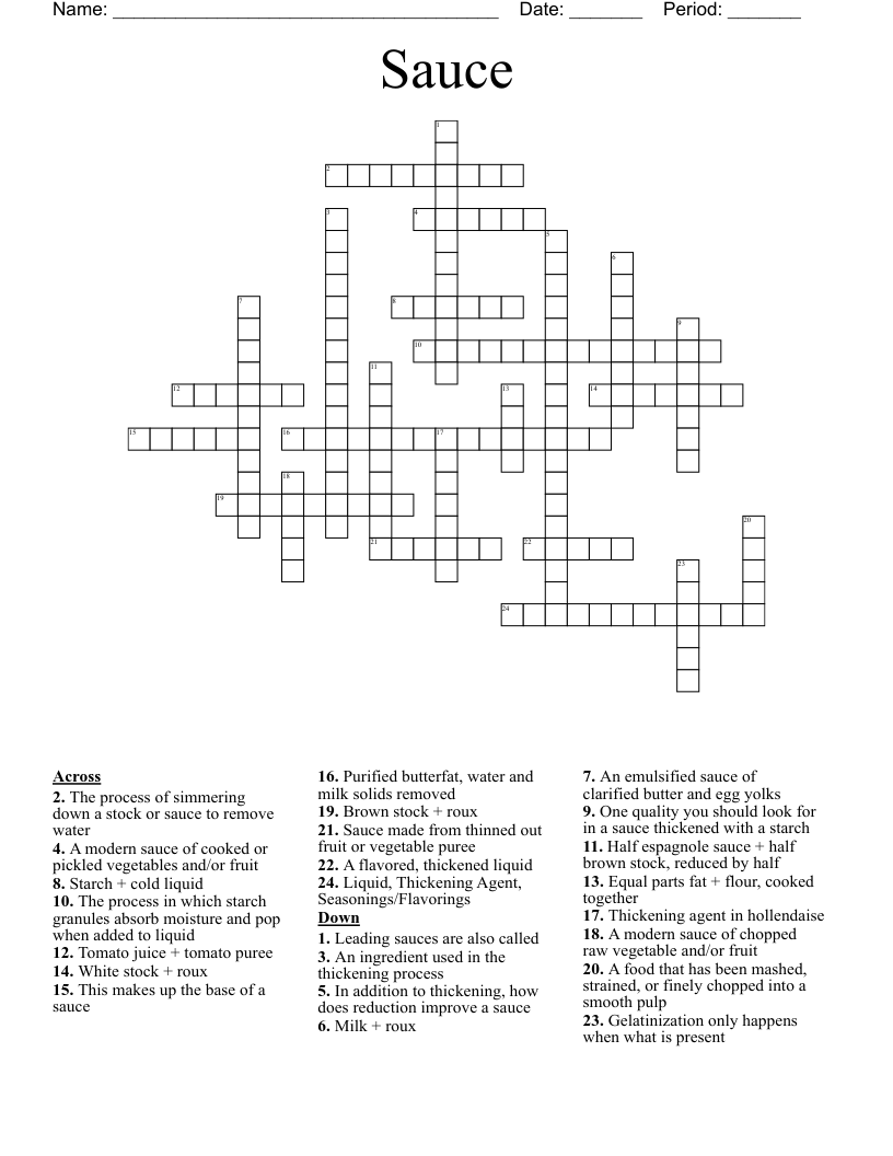 Sauce Crossword