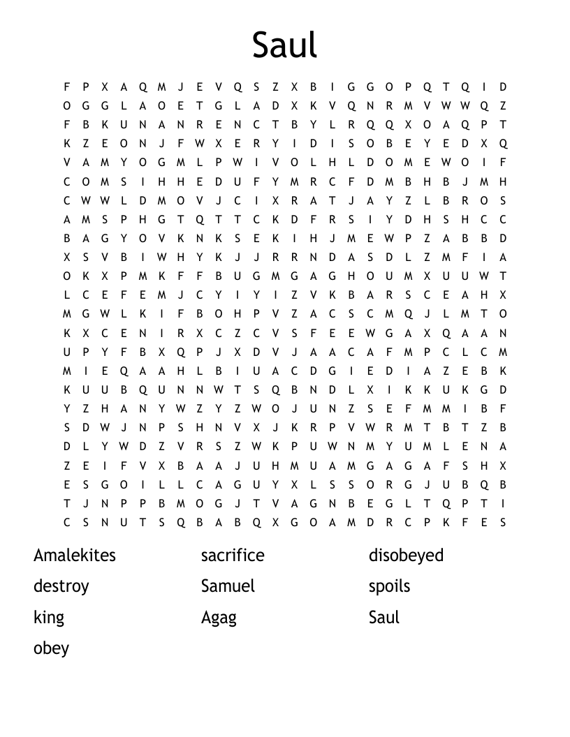 Saul Word Search