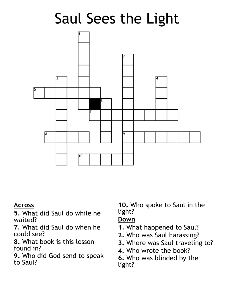 Saul Sees the Light Crossword