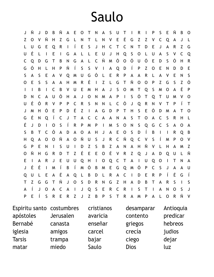 Saulo Word Search