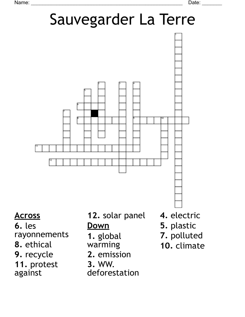 Sauvegarder La Terre Crossword