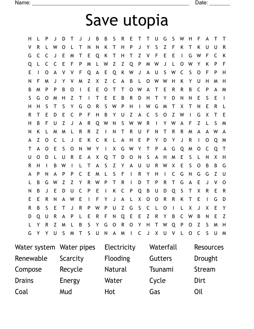 Save utopia Word Search