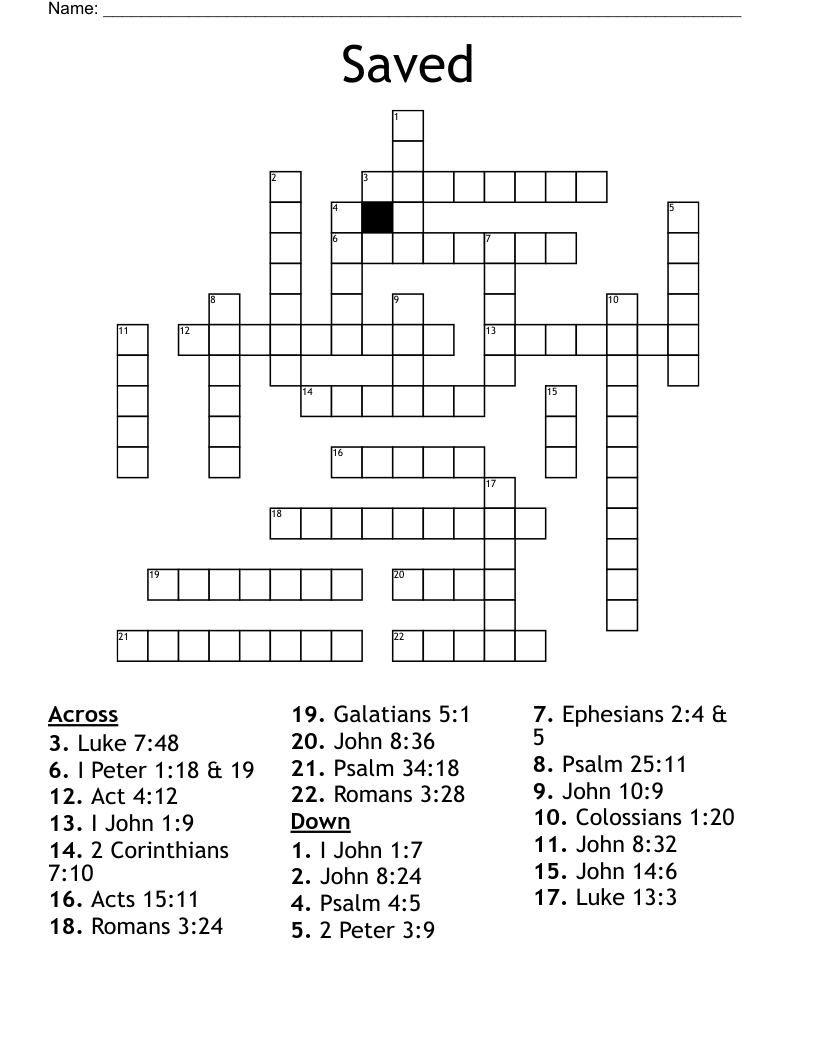 Saved Crossword