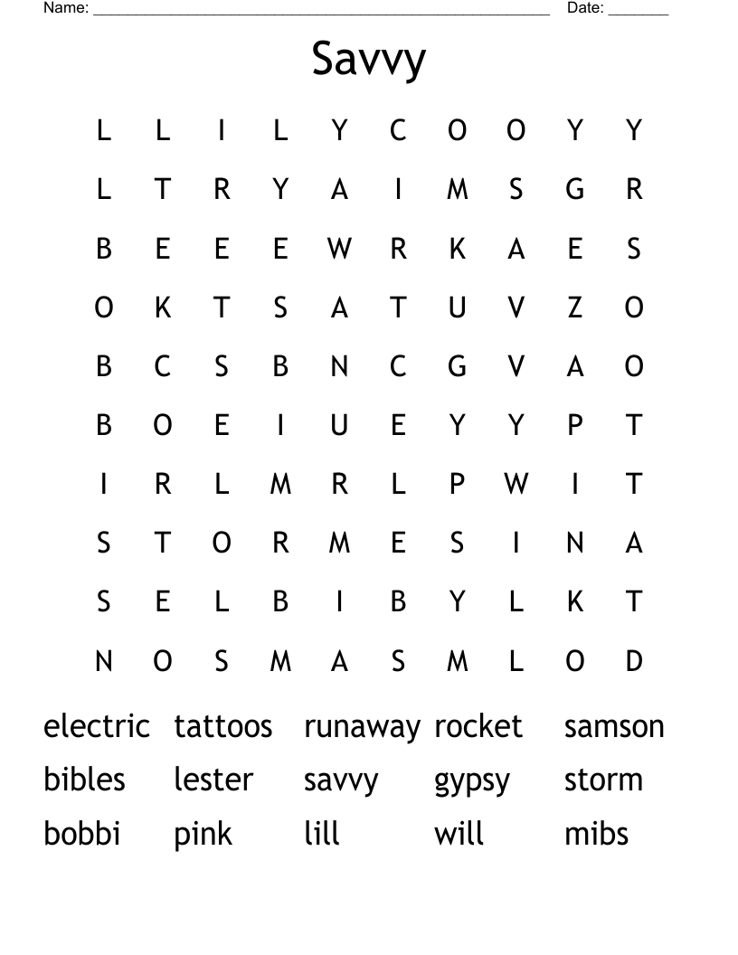 Savvy Word Search