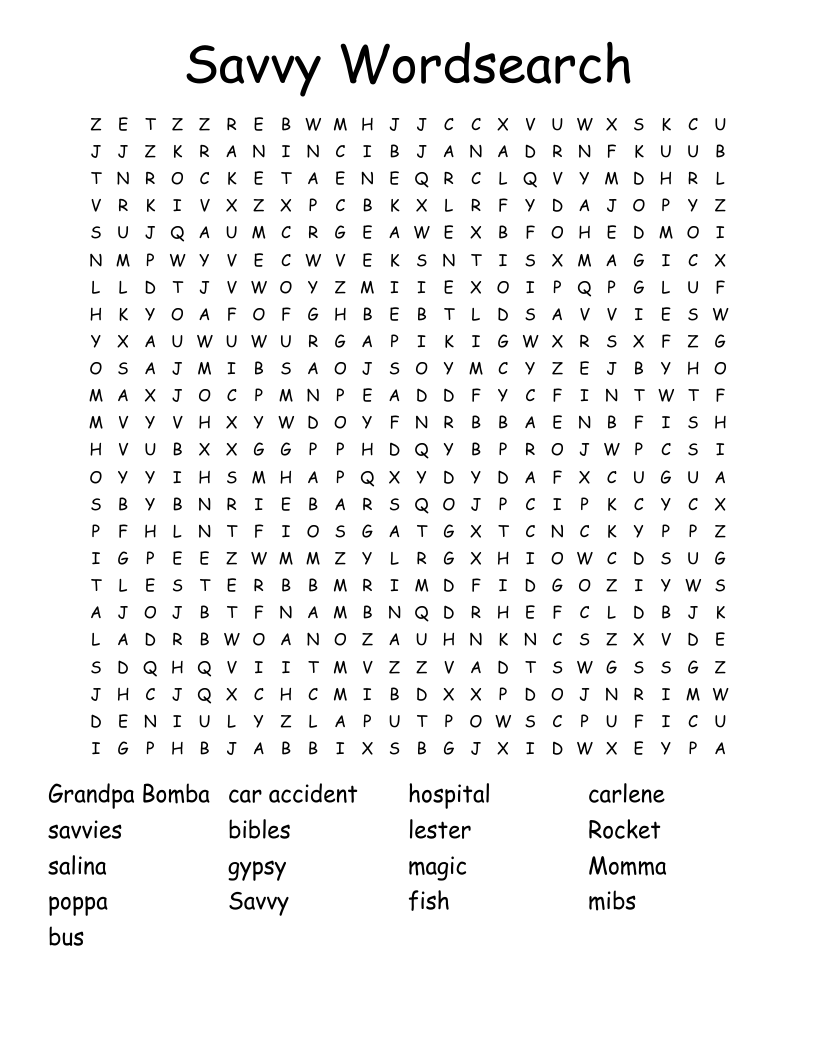 Savvy Wordsearch
