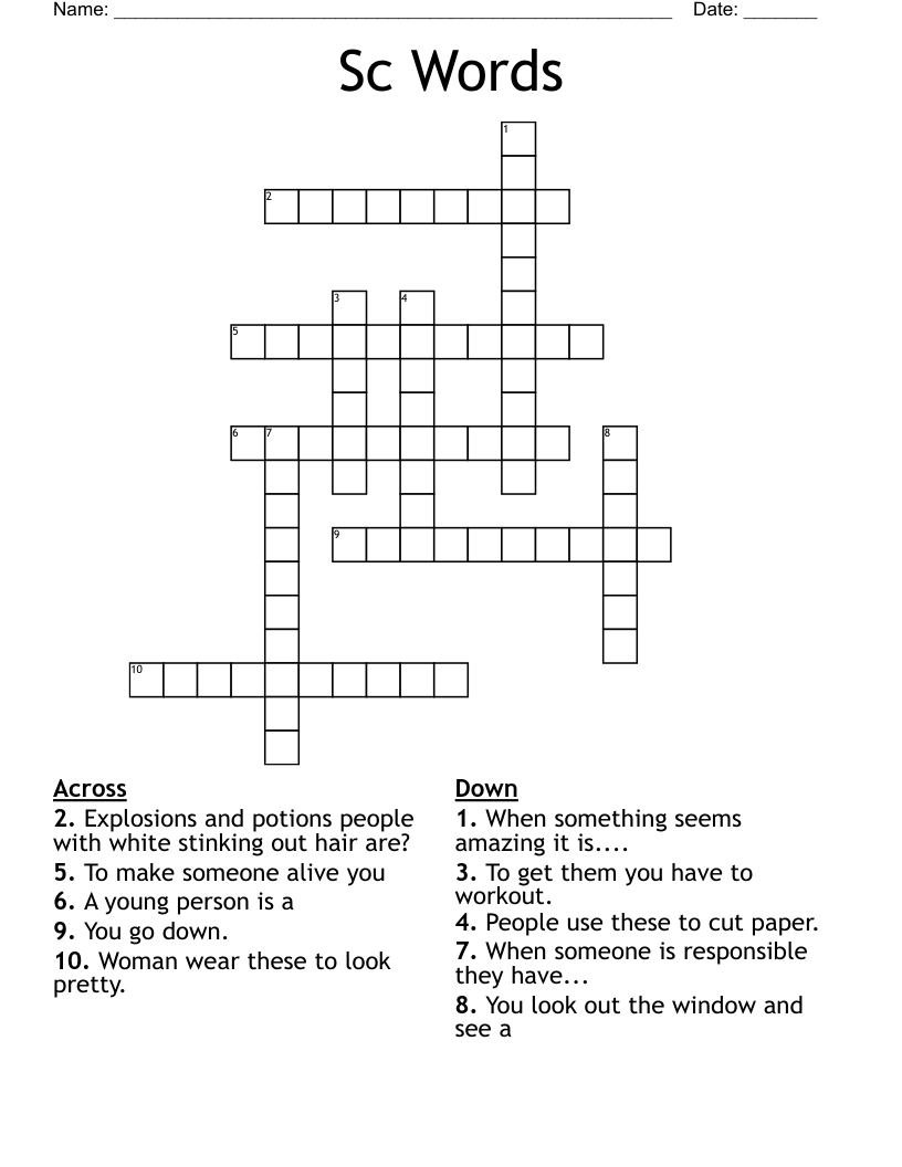 Sc Words Crossword