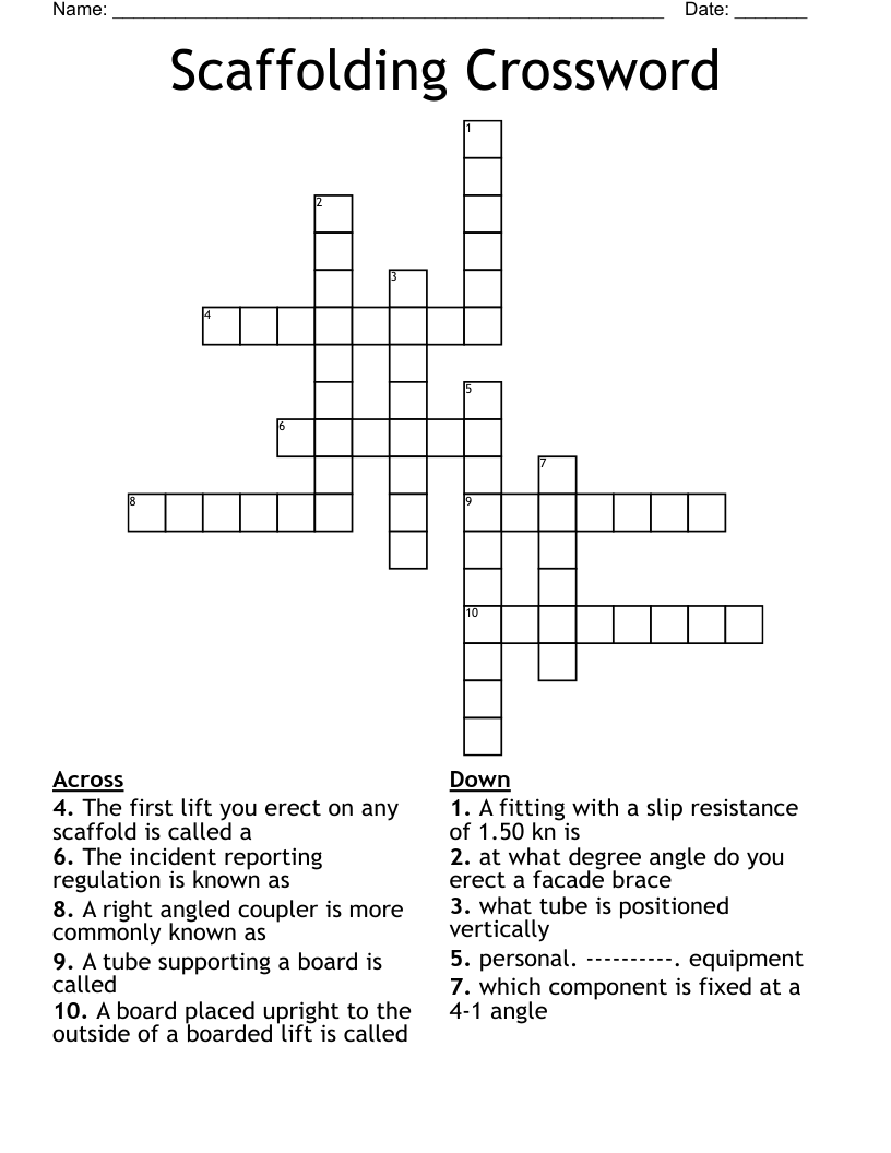 Scaffolding Crossword