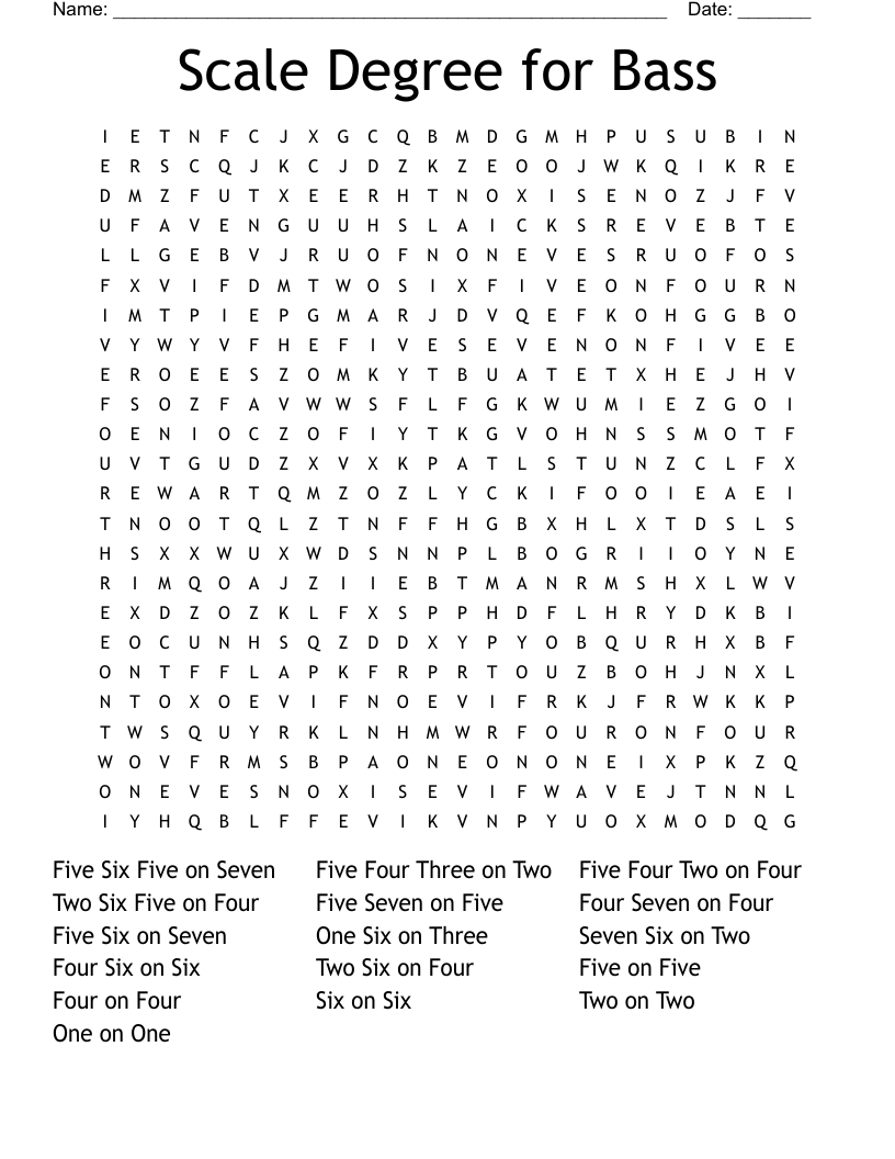 Scale Degree for Bass Word Search