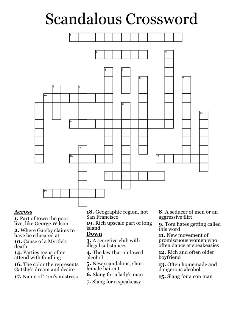 Scandalous Crossword